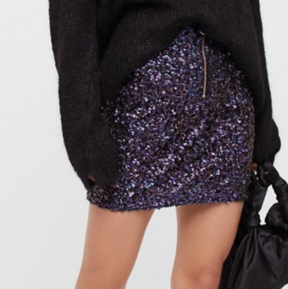 Free People Sequin Mini Skirt NWOT - Picture 5 of 5
